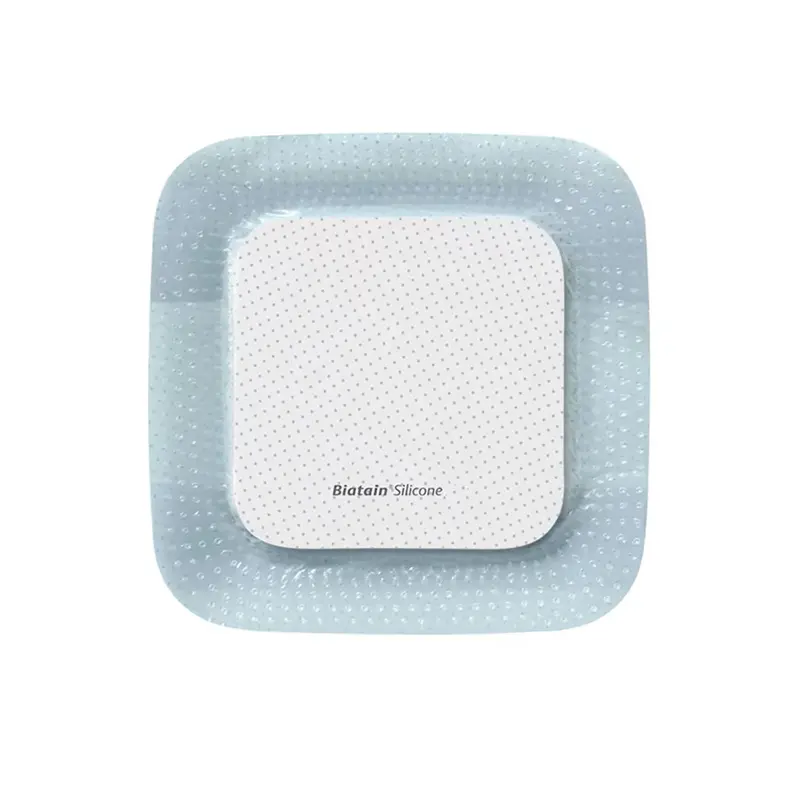 Biatain Silicone Foam Dressing 4 X 4 Inch With Border Film Backing Silicone Adhesive Square Sterile (815923_BX) 10/BX