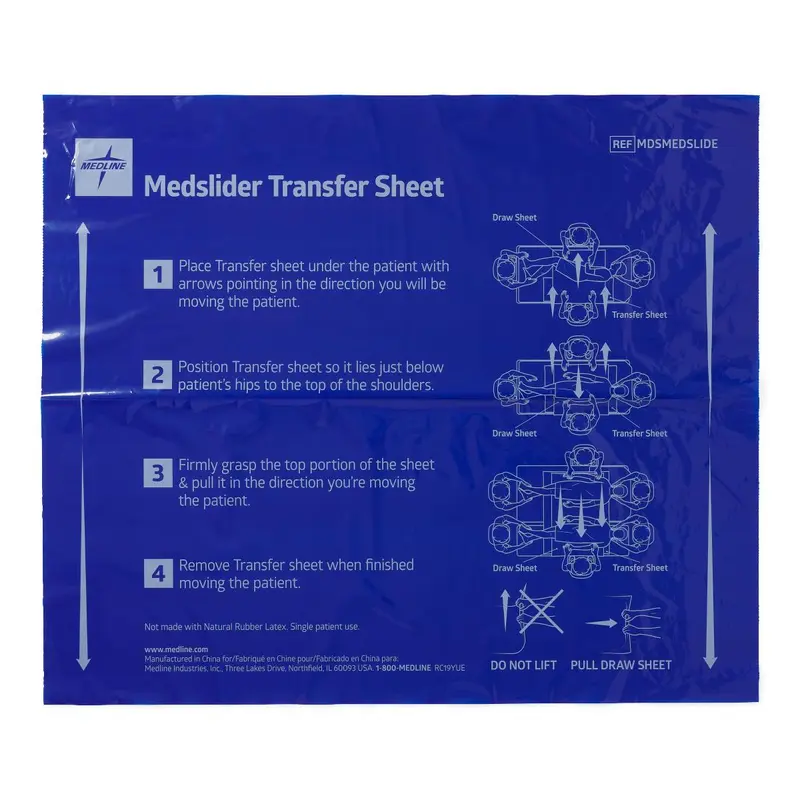 Blue MedSlider Disposable Transfer Solutions, 33"x39", 60/ea, 60/CS (MDSMEDSLIDE) Case of 60