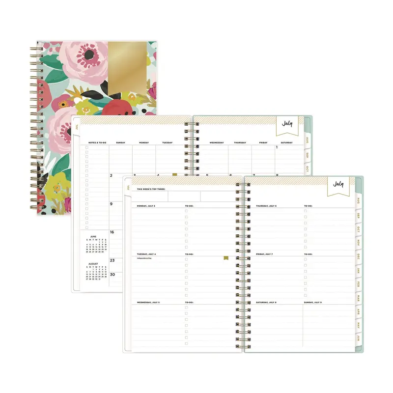 Blue Sky Day Designer "Secret Garden Mint" Academic Year Weekly/Monthly Notes Planner, 8 x 5, 12-Month (July to June): 2025-2026 (BLS137900) Each
