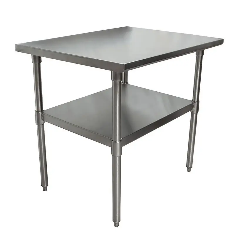 BK Resources Stainless Steel Flat Top Work Tables, 36w x 30d x 36h, Silver, 2/Pallet (BKE2VT3630) Each