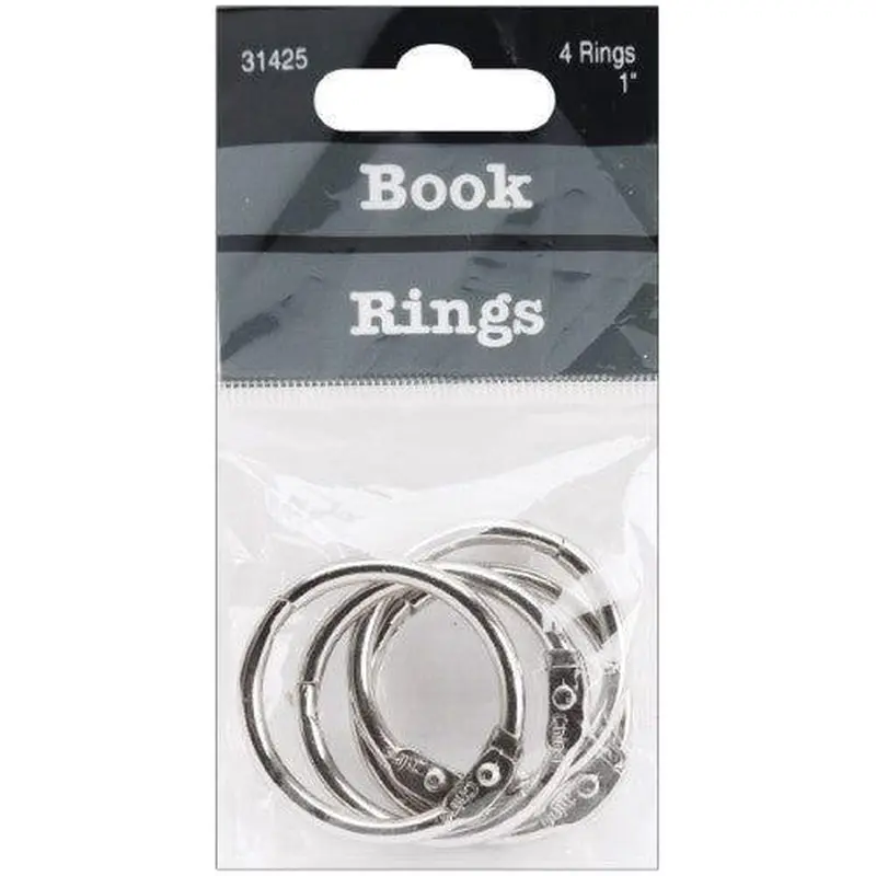 BOOK RING 1" CHROME 4/PK