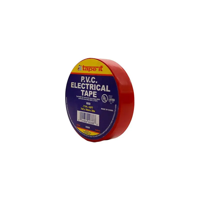 TAPE ELECTRICO ROJO 3/4 X 66 FT.