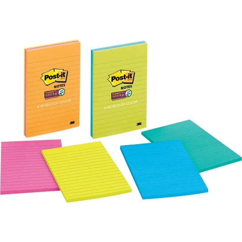 SUPER STICKY NOTES LINED 4" X 6"