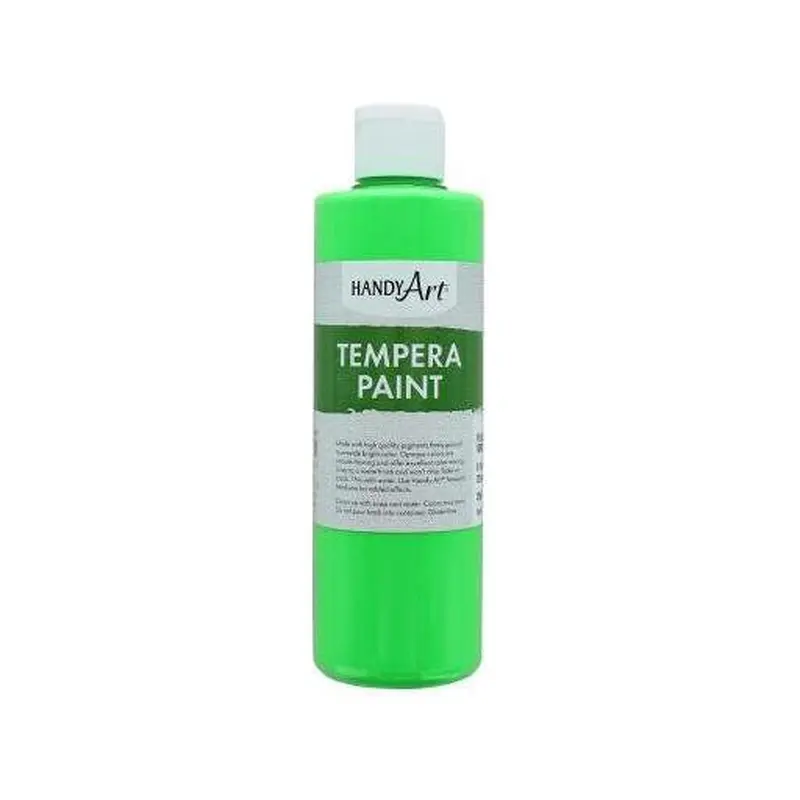 TEMPERA PAINT FLUORESC GREEN 8 ONZ