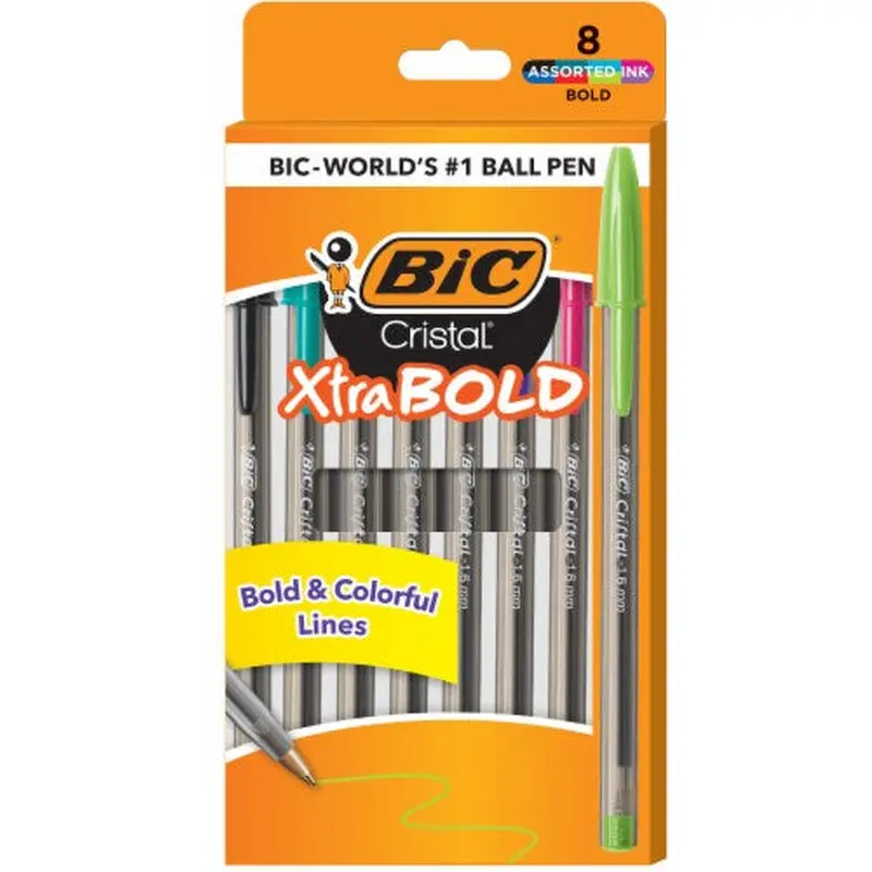 BIC Xtra Bold Ballpoint Pens, 10 Count, Assorted Ink Colors (18837)