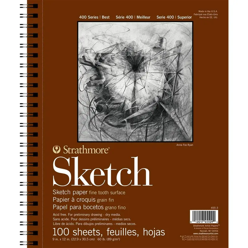 Strathmore Wire Bound Sketch Pad, 9"x12", 100 Sheets