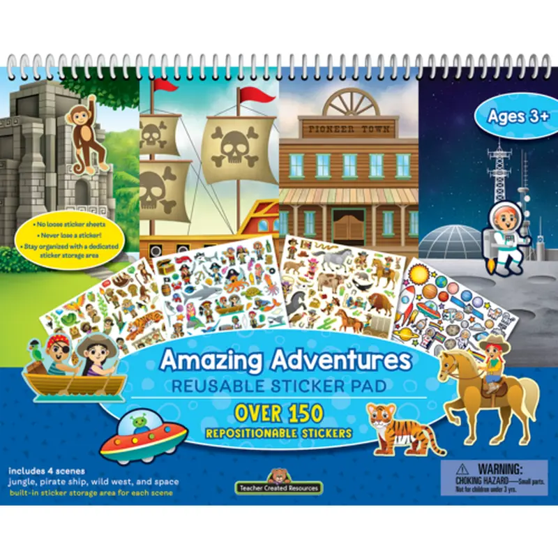 Teacher Created Amazing Adventures Reusable Sticker Pad (TCR  20114)