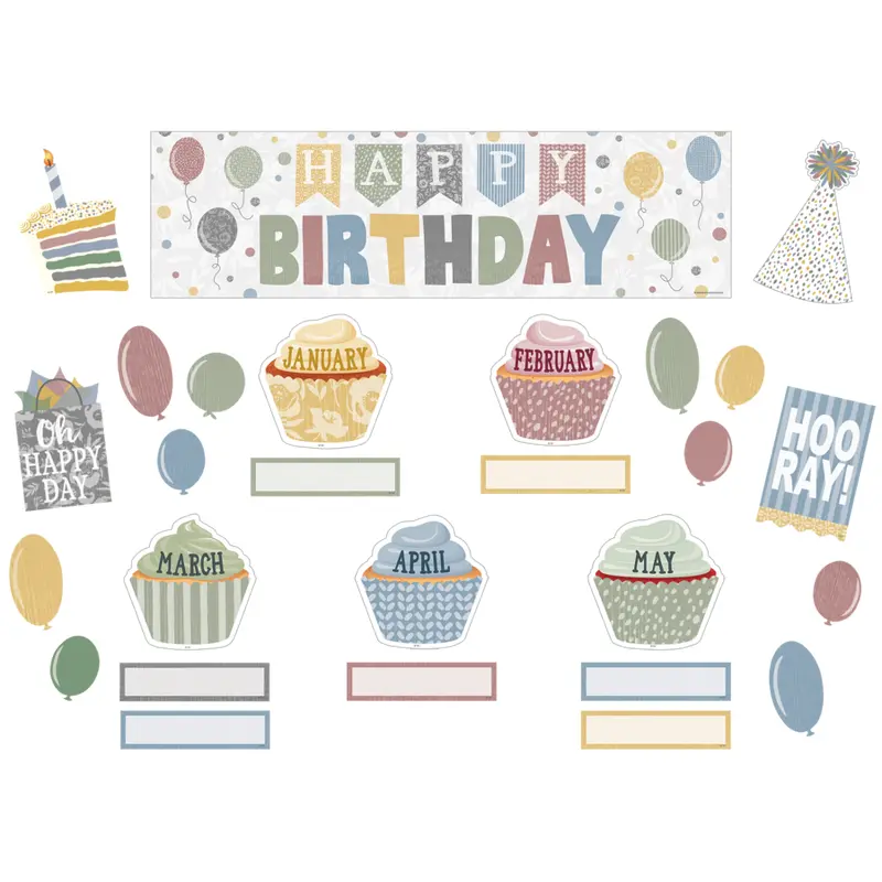 Teacher Created Classroom Cottage Happy Birthday Mini Bulletin Board (TCR 7176)