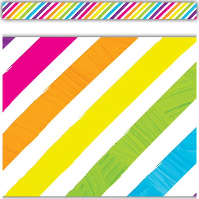 Teacher Created Brights 4Ever Stripes Straight Border Trim (TCR 6927)