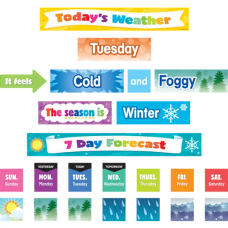 Teacher Created Colorful Weather Pocket Chart Cards (TCR 8346)