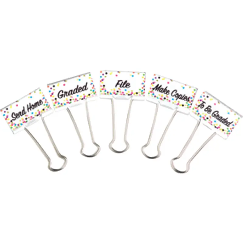 Teacher Created Confetti Large Binder Clips (TCR 20855)