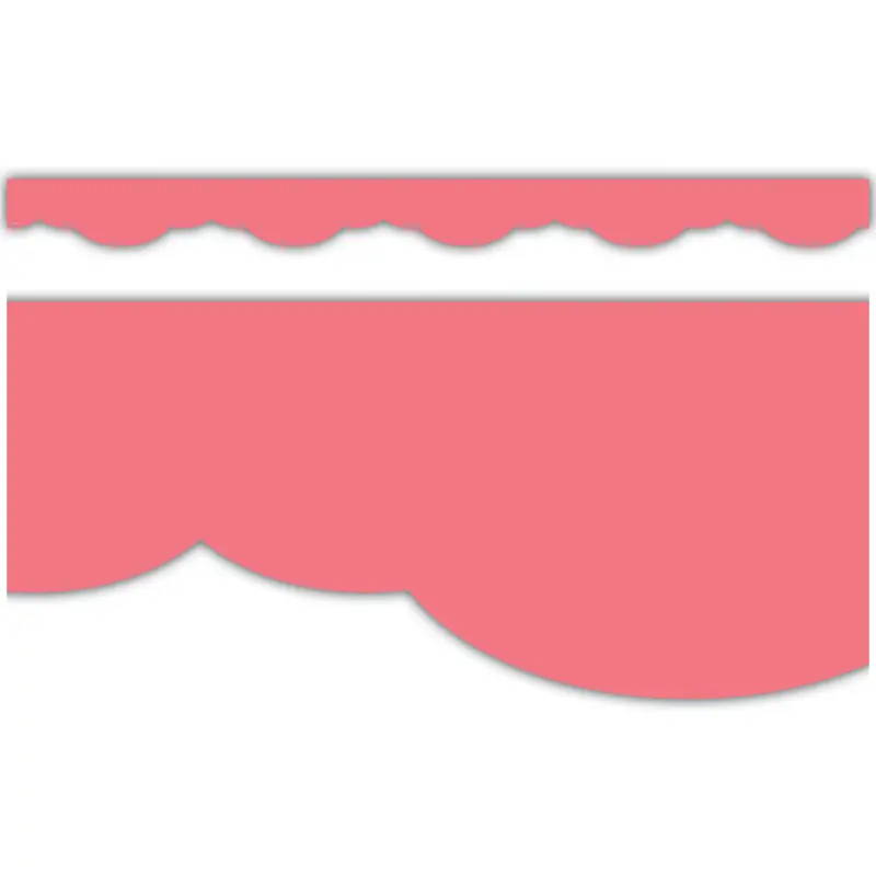Teacher Created Coral Pink Fancy Scallops Border Trim (TCR 9134)