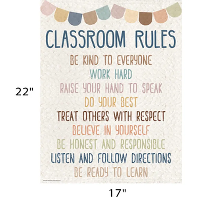 Teacher Created Everyone is Welcome Classroom Rules Chart, 17" x 22" (TCR 7149)