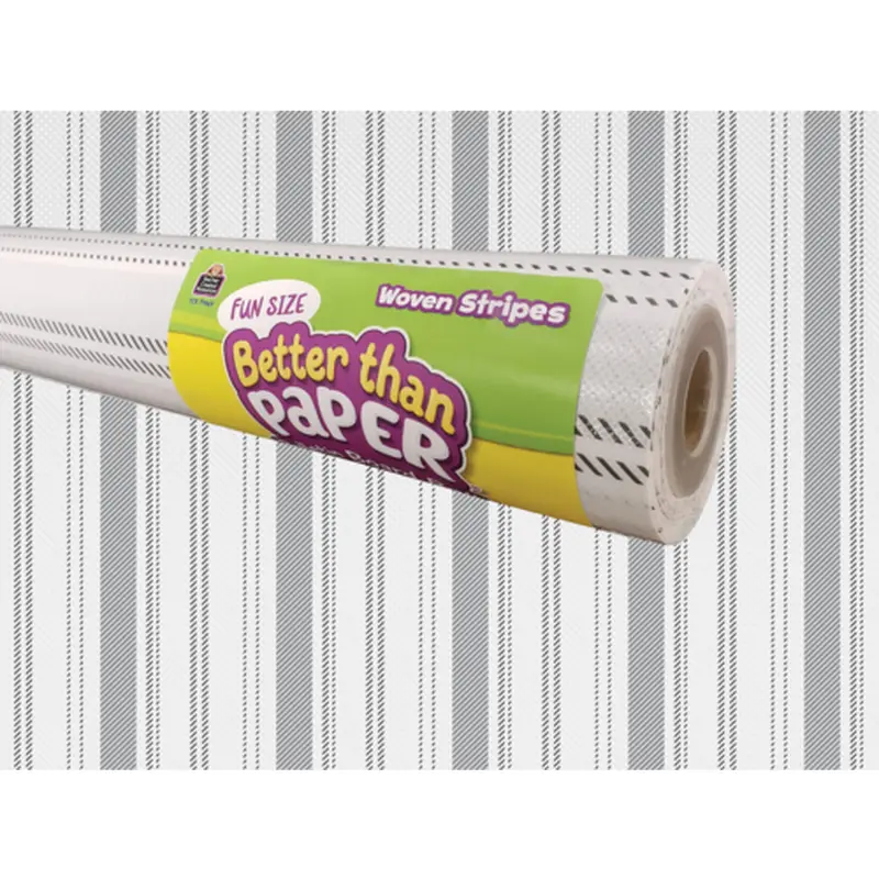 Teacher Created Fun Size Woven Stripes Better Than Paper Bulletin Board Roll,18" x 12" (TCR 77469)