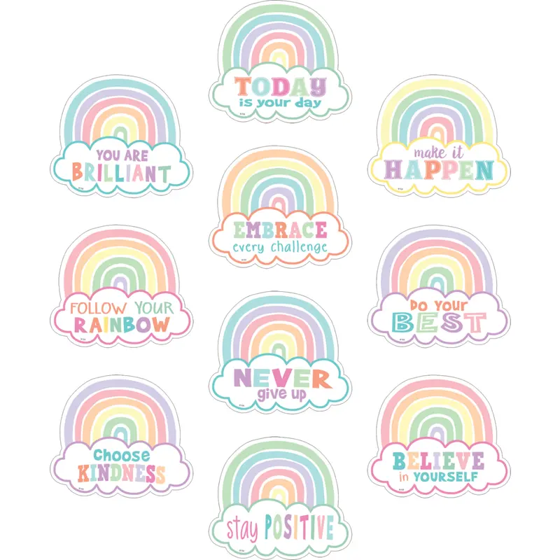 Teacher Created Pastel Pop Positive Sayings Accents, 30 Pieces (TCR 8418)