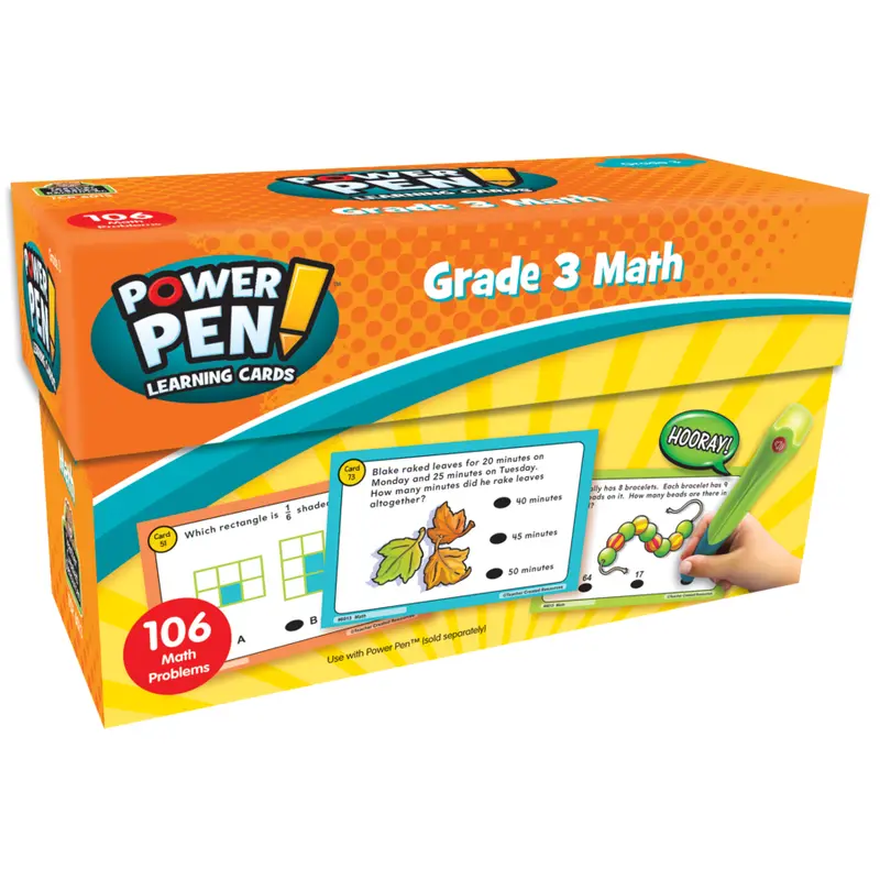Teacher Created Power Pen Learning Cards GRADE 3 MATH (TCR6013)
