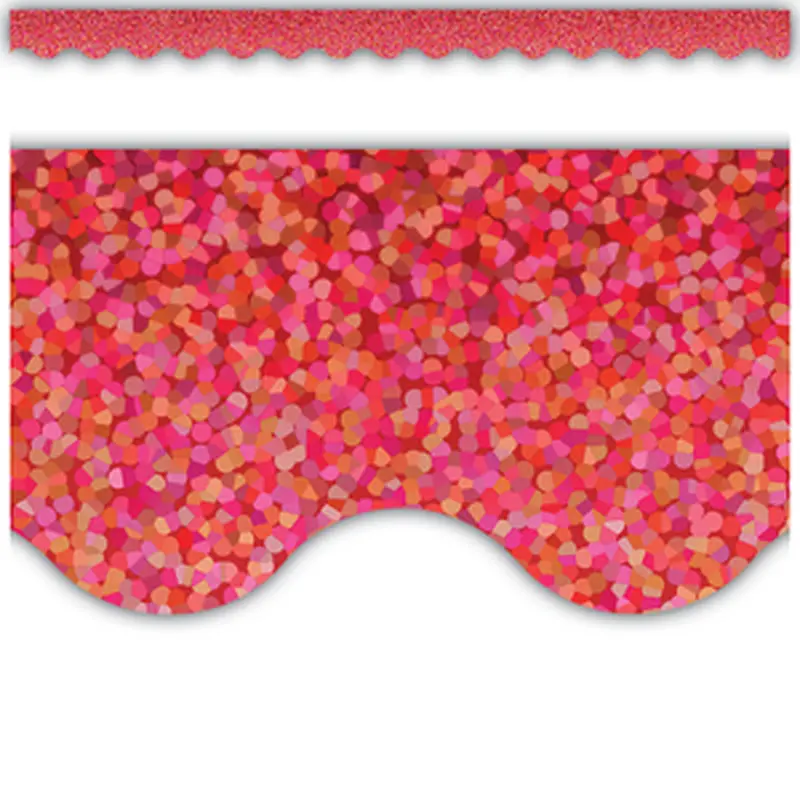 Teacher Created Red Sparkle Scalloped Border Trim (TCR8767)