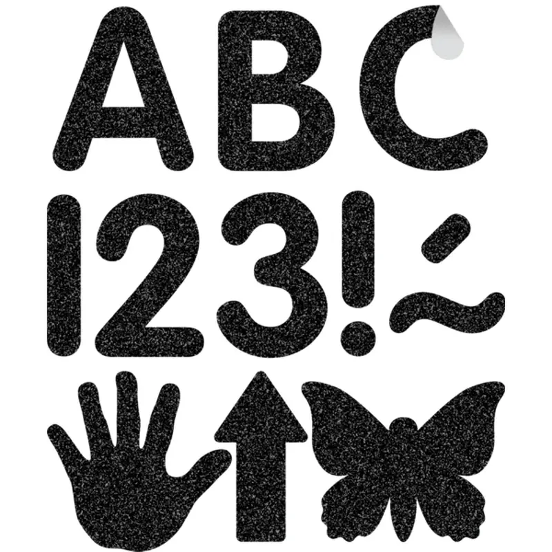 Teacher Created Resources Black Glitz 2" Classic Self-Adhesive Letters, Uppercase (TCR 9647)