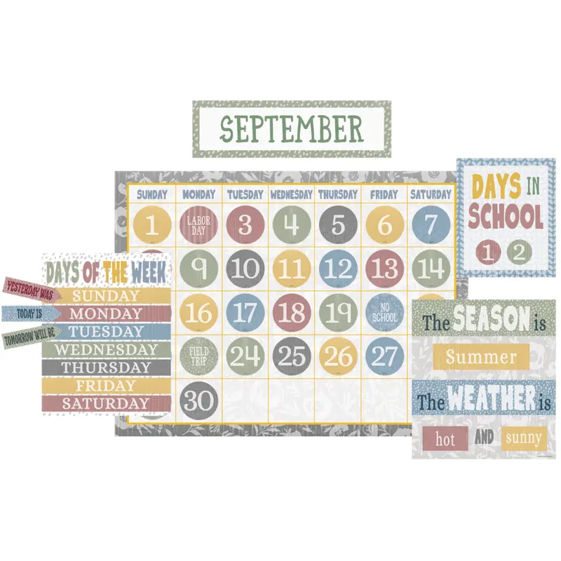 Teacher Created Resources Classroom Cottage Calendar Bulletin Board (TCR 7173)
