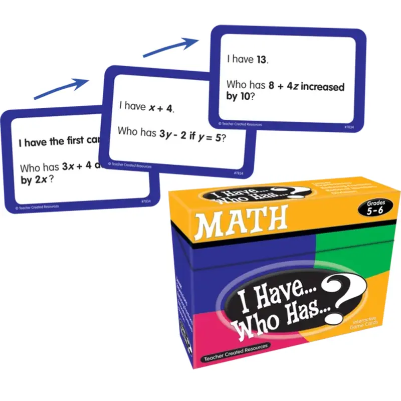 Teacher Created Resources I Have, Who Has Math Game Grades 5-6 (TCR 7834)