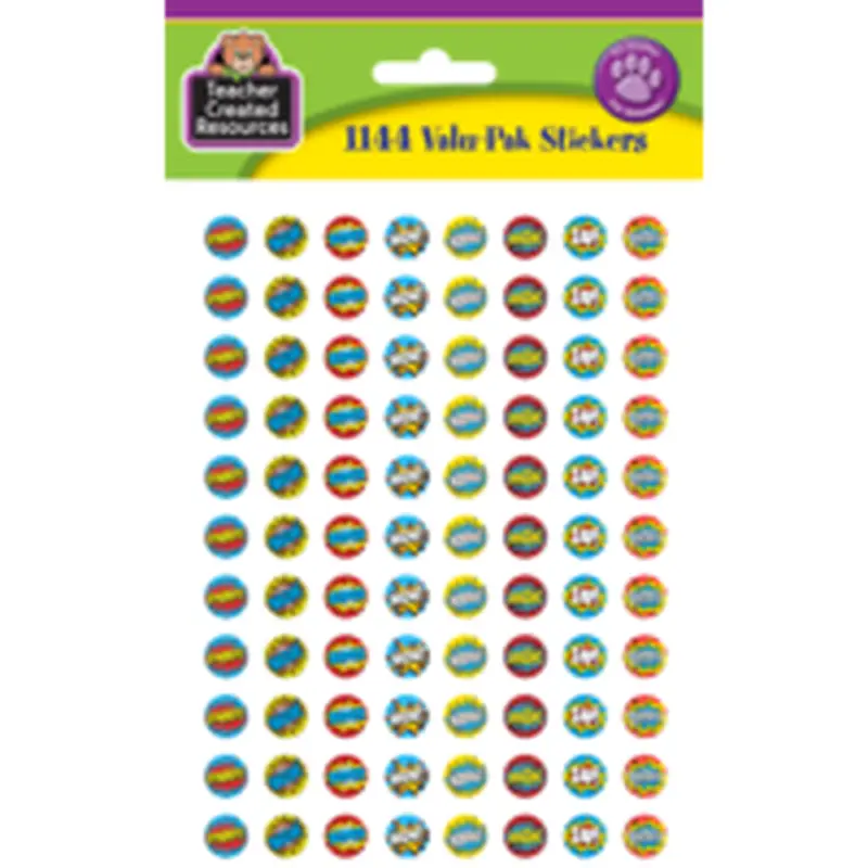 Teacher Created Resources Superhero Mini Stickers Valu-Pak (TCR 5643)