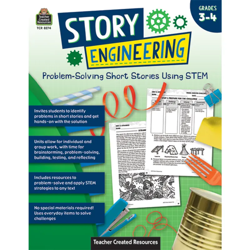 Teacher Created Story Engineering: Problem Solving Short Stories Using STEM, Gr. 3-4 (8274)