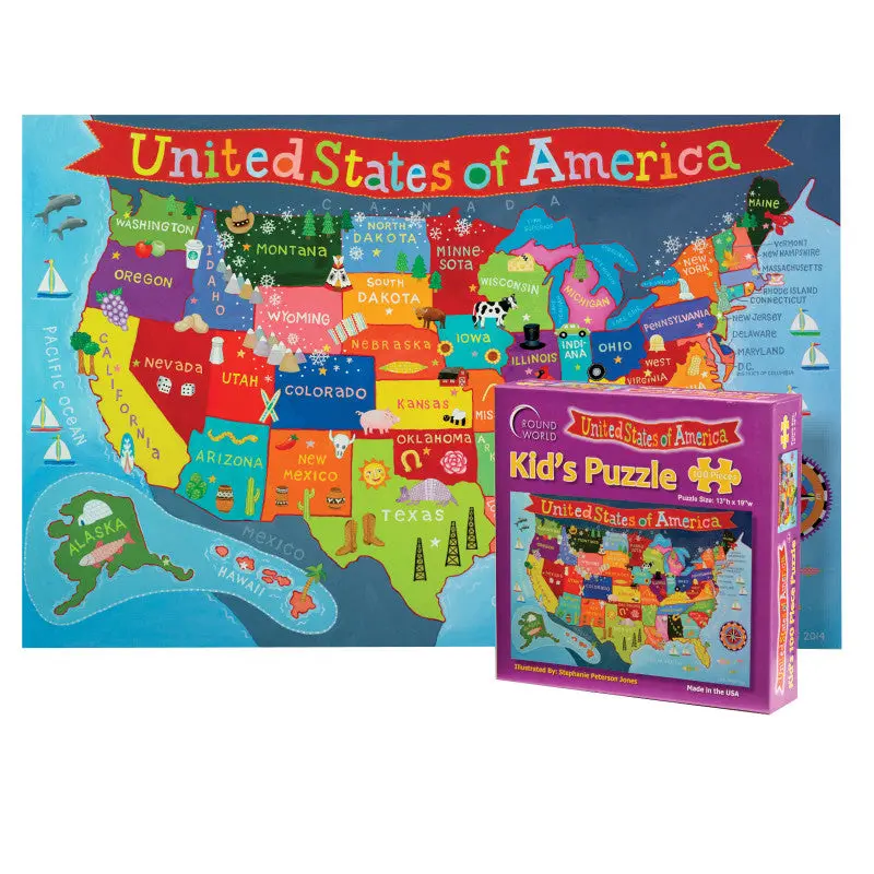 Waypoint Geographic United States Jigsaw Puzzle For Kids 100 Piece (KP02)