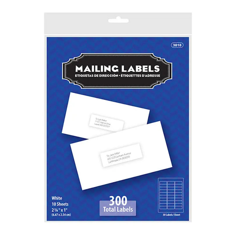 BAZIC 1" X 2 5/8" WHITE ADDRESS LABEL