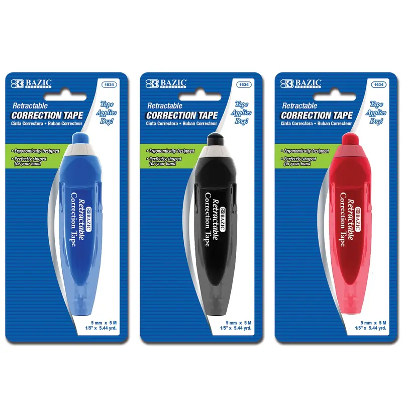 BAZIC 5 mm x 196" Retractable Correction Tape