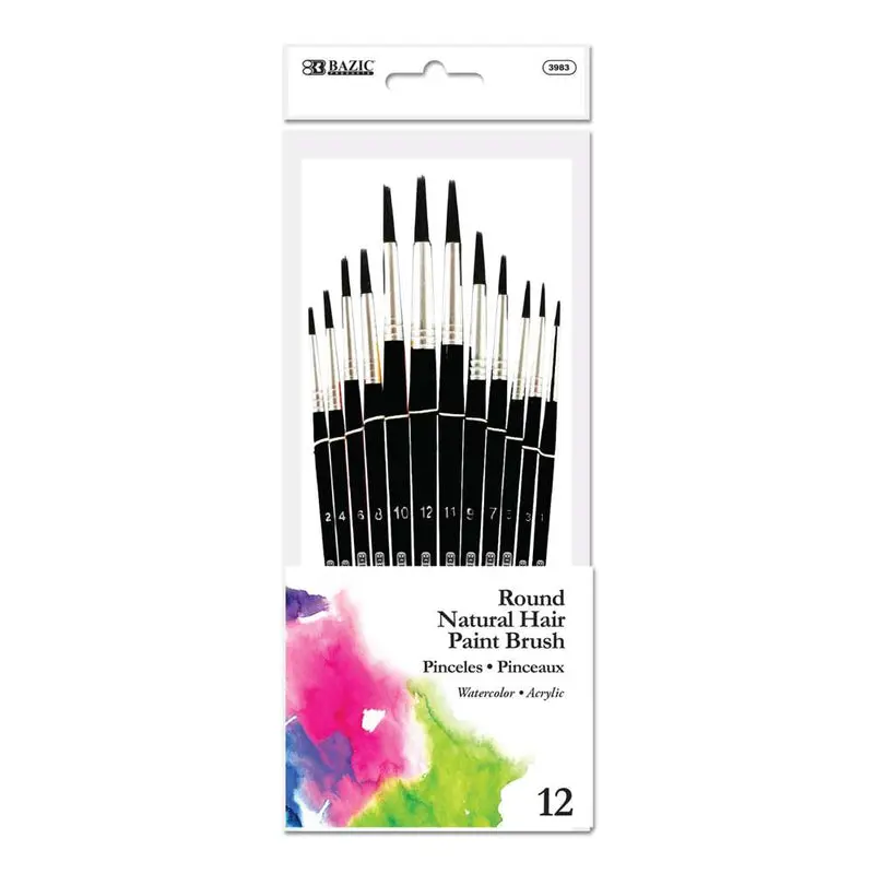 BAZIC ROUND NATURAL HAIR PAINT BRUSH