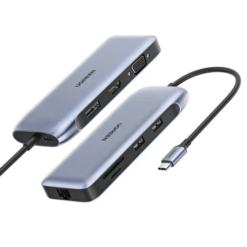 UGREEN USB-C TO HDMI   DP   VGA   2x USB 3.0   RJ45 (GIGABIT)   SD/TF   USB-C PD (5G & 4K 60Hz)