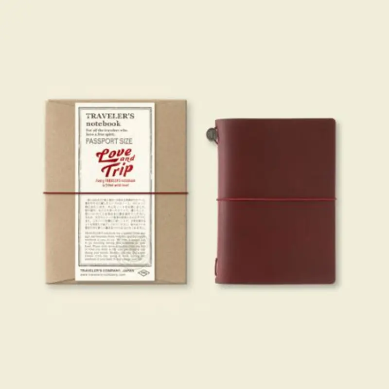 TRAVELER'S Notebook LOVE AND TRIP Passport Size Starter Kit - Red