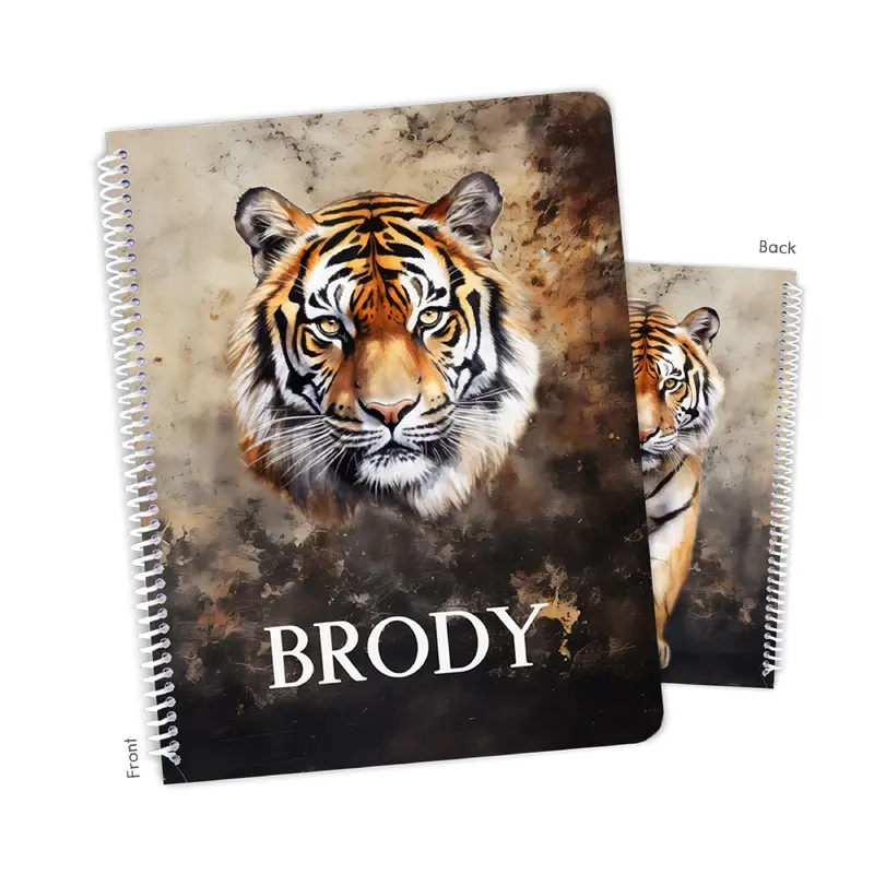 Tiger Personalized Custom Notebook or Sketchbook  School Office SuppliesNotebook (wide ruled, lined pages)