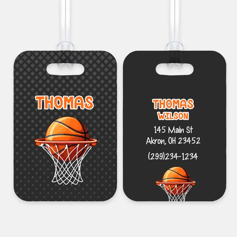 Basketball Sports Luggage Bag Tag Personalized CustomAluminum Tag