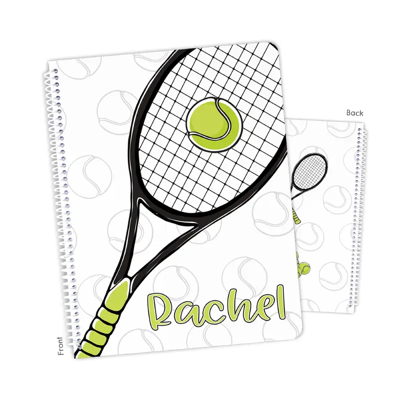 Tennis Sports Personalized Custom Notebook or Sketchbook  School Office SuppliesNotebook (wide ruled, lined pages)