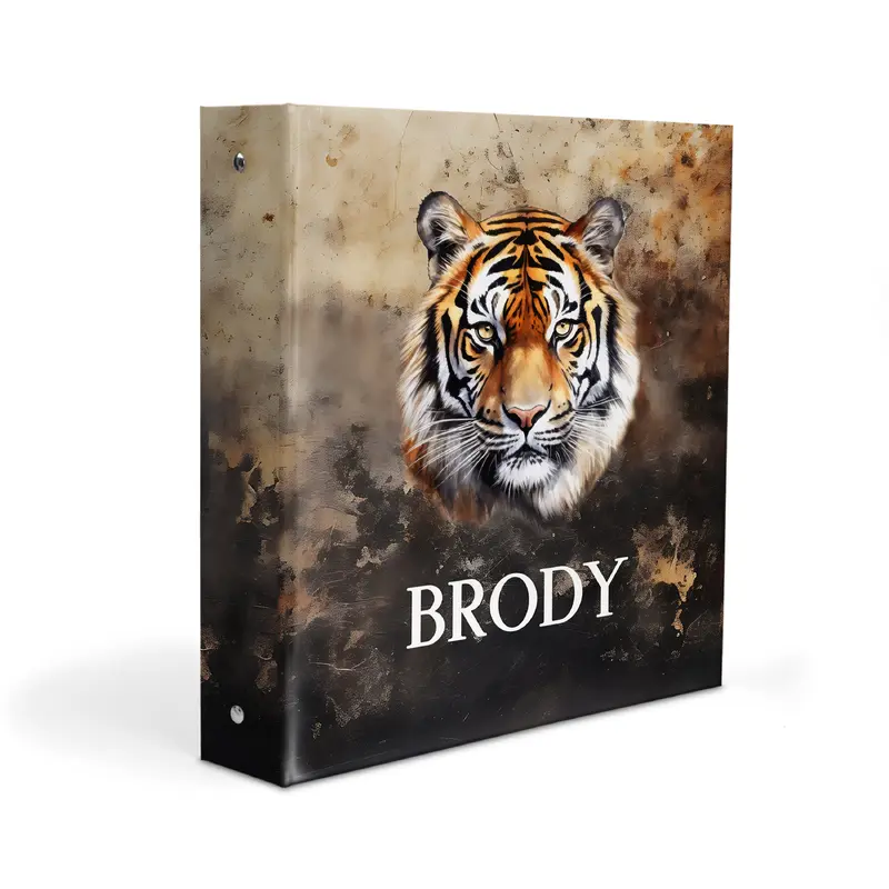 Tiger Personalized Custom 2" 3 Ring Binder  School Office Supplies