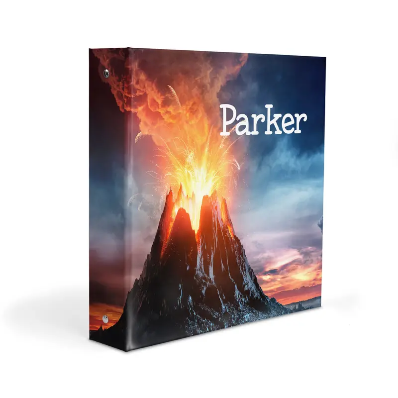 Volcano Personalized Custom 2" 3 Ring Binder  School Office Supplies