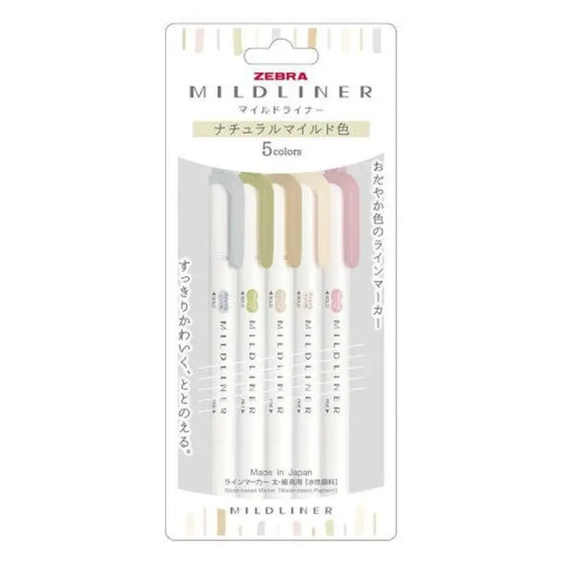 Zebra Mildliner 5 Color Set NTC