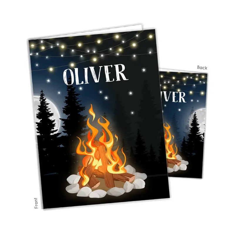 Bonfire Camping Camp Personalized Custom 2-Pocket Folder  School Office Supplies1 - 2Pocket Folder