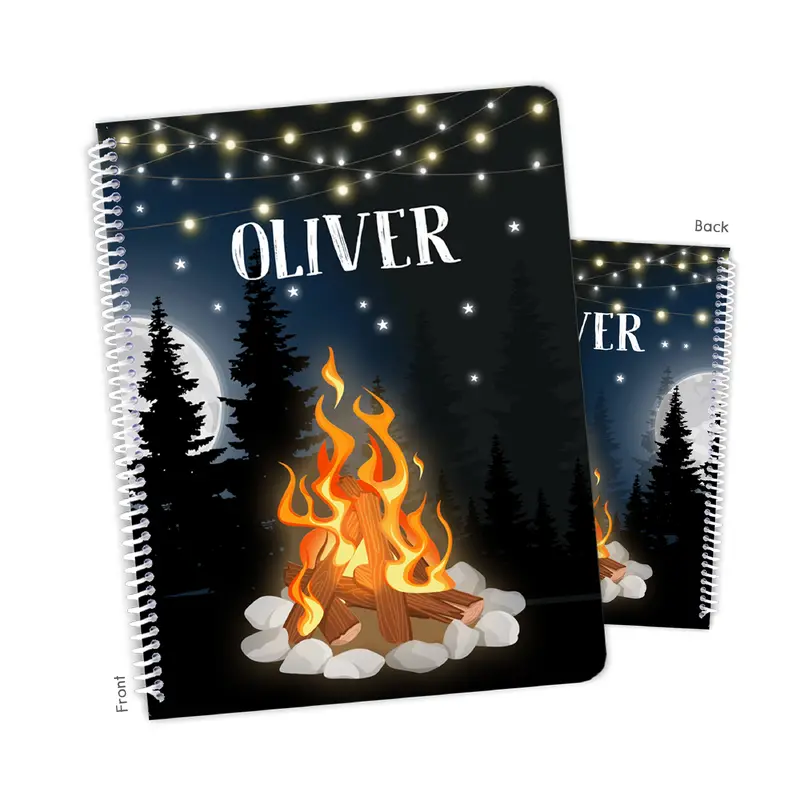 Bonfire Camping Personalized Custom Notebook or Sketchbook  School Office SuppliesNotebook (wide ruled, lined pages)