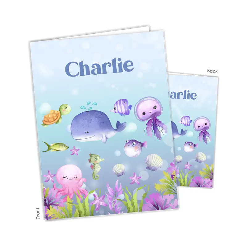 Under the Sea Fish Personalized Custom 2-Pocket Folder  School Office Supplies1 - 2Pocket Folder