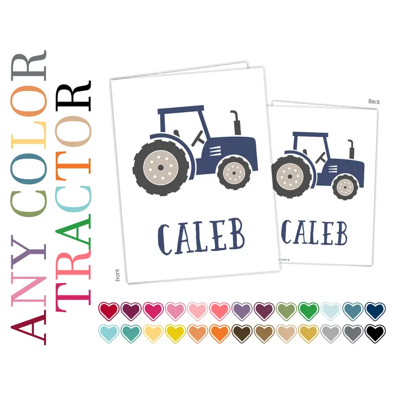 Tractor Personalized Custom 2-Pocket Folder  School Office Supplies1 - 2Pocket Folder