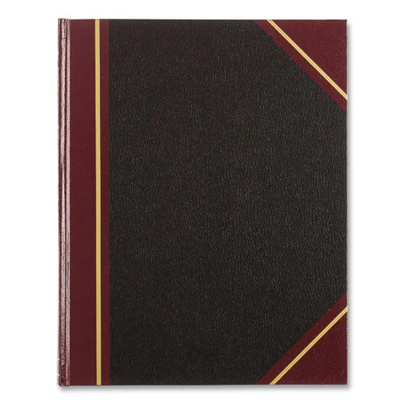Texthide Eye-ease Record Book, Black/burgundy/gold Cover, 10.38 X 8.38 Sheets, 300 Sheets/book