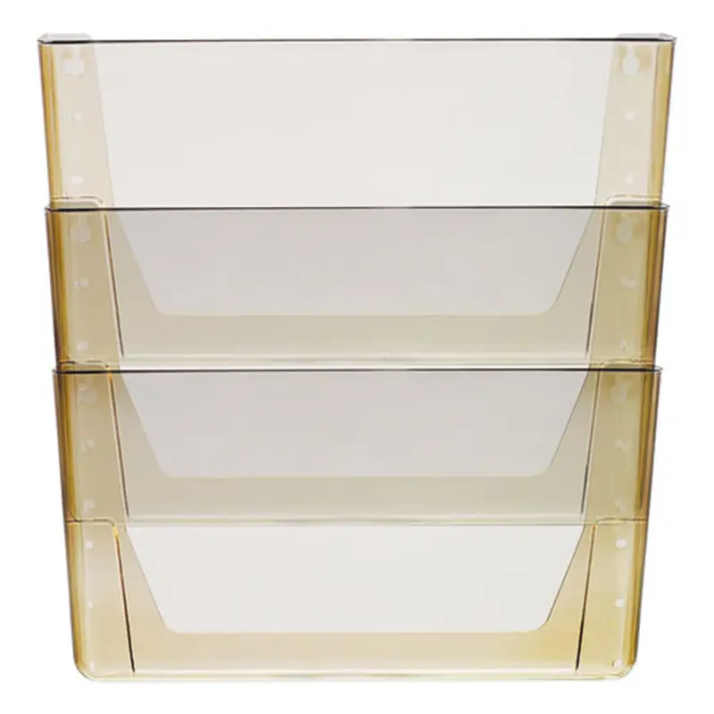 Wall File, 3 Sections, Letter Size, 13" X 4" X 14",  Smoke, 3/set