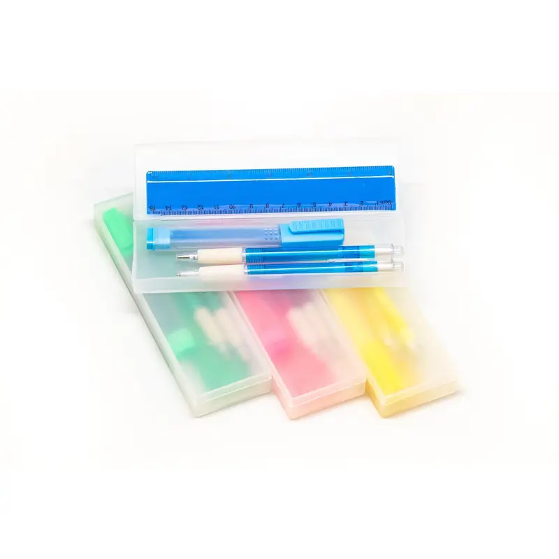 4 Piece Stationery Set with Hard Cover Pencil CaseAssorted