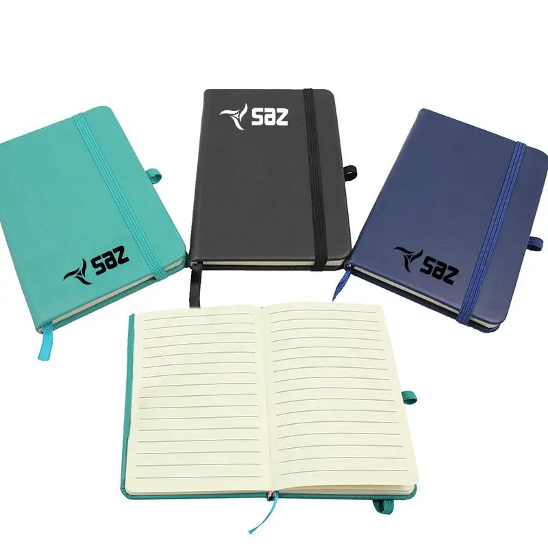 A6 Notebook With Pu Leather Cover, Elastic Band Closure And Pen Holder1000 