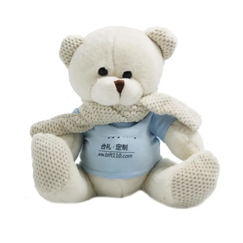 20cm Teddy Bear Plush Toy With Knitted Scarf500 