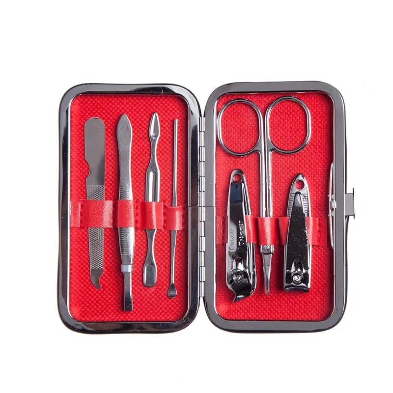 7 Piece Manicure Set In Coloured Pu Leather Case1500 
