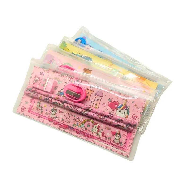 Animal Themed Zip Pencil Case Stationery Set