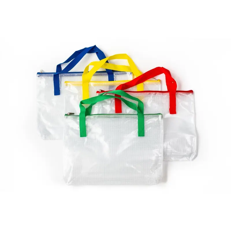 B4 Thick Mesh Zipper Bag with HandleAssorted